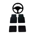 Tapete Para Piso Universal de Vinilo Negro Delantero/Trasero de 5 Piezas