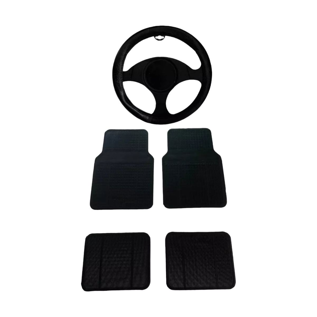 Tapete Para Piso Universal de Vinilo Negro Delantero/Trasero de 5 Piezas