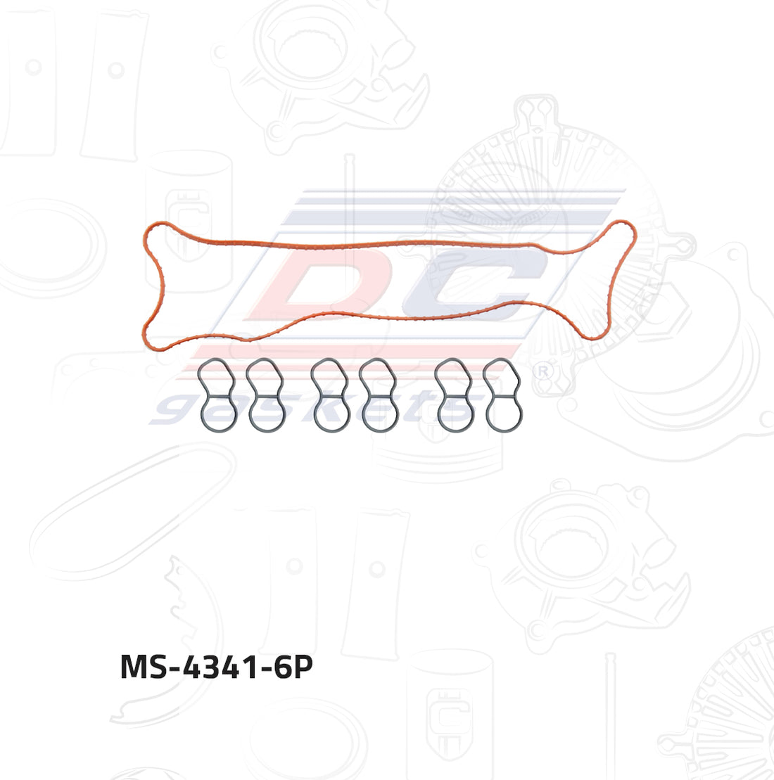 Empaque de múltiple pleno MS-004341-6P DC GASKETS