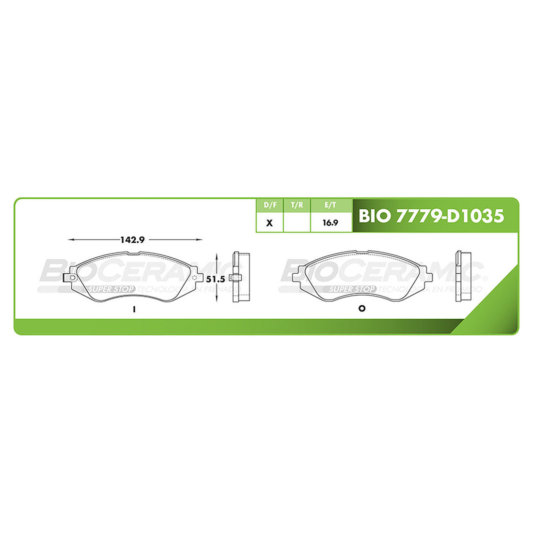 Balatas BIO-7779-D1035 (BIOCERAMIC) - foto del producto