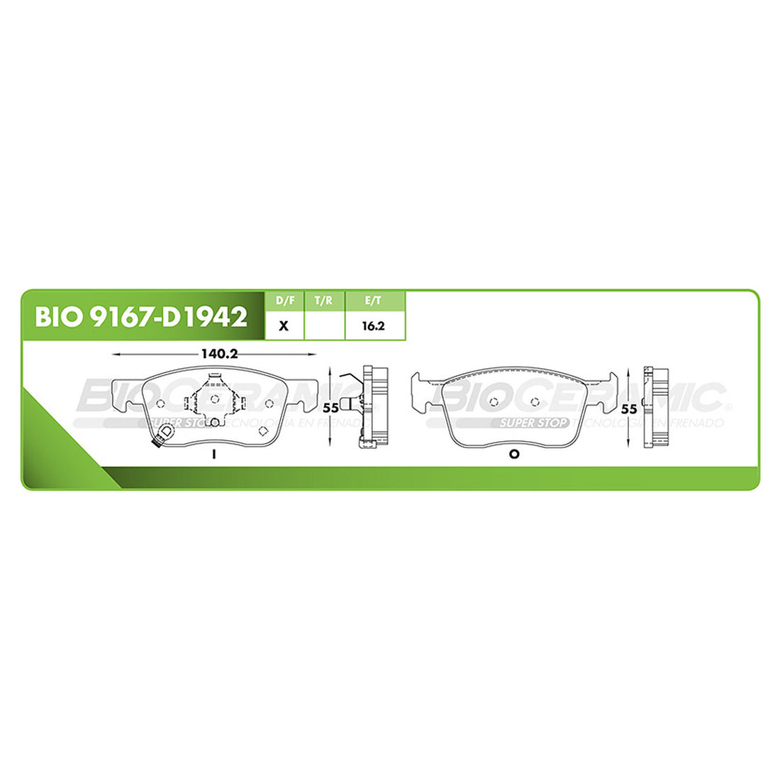 Balatas BIO-9167-D1942 (BIOCERAMIC) - foto del producto