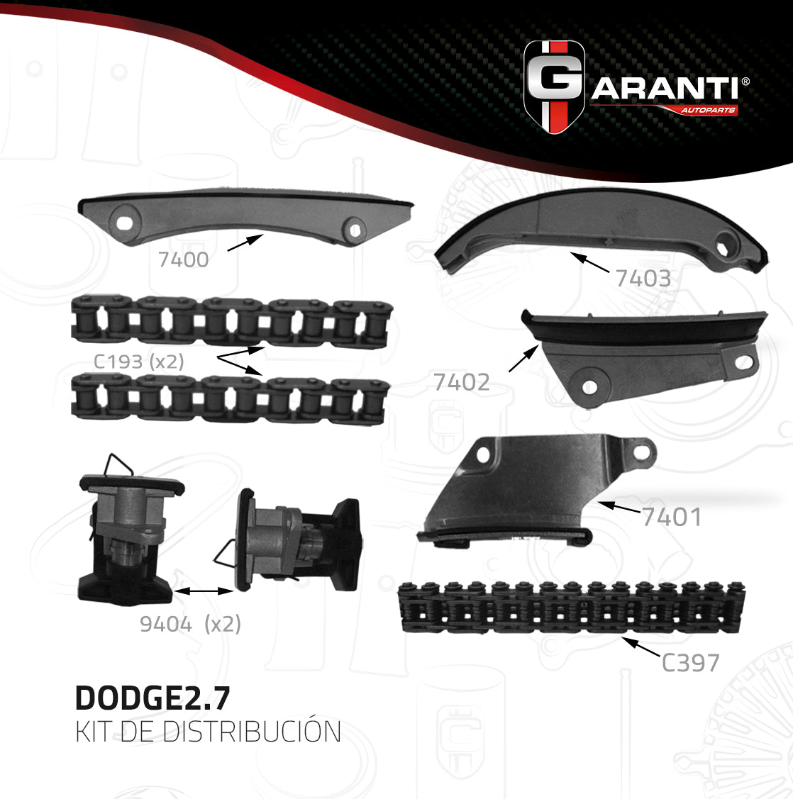 Kit Distribucion Garanti DODGE2.7